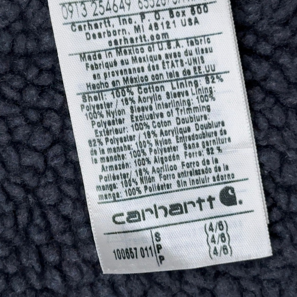 Carhartt Sandstone Berkley Jacket Women Small Sherpa Lined Hooded Faded 100657 - Picture 4 of 8